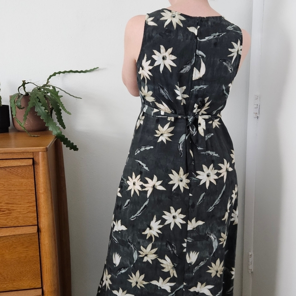 vintage 90s y2k floral grunge boho hippie neutral urban cottage midi maxi dress - Picture 3 of 7